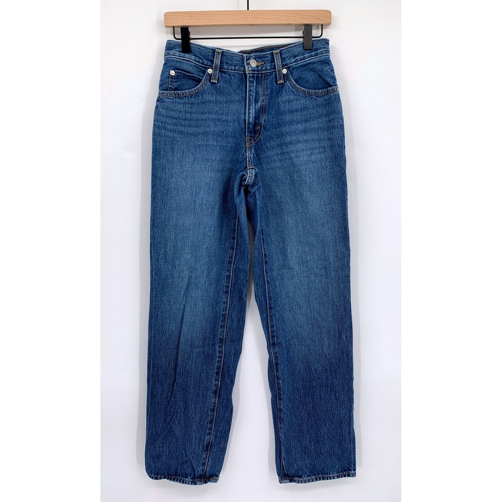 Levis '94 Baggy Jeans Women 24 Blue High Rise Straight Leg Denim Pants